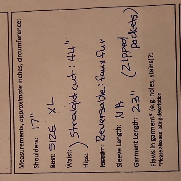 Faux Fur Reversible Vest with Pockets Brown Size XL Zip Up, Pockets - Picture 9 of 10